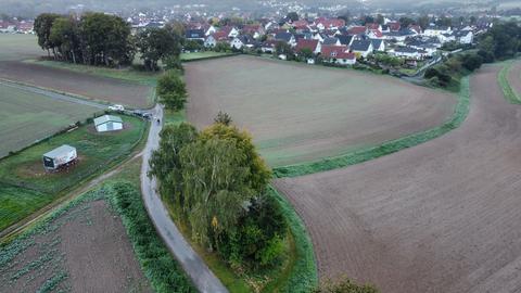 Luftaufnahme vom Fundort der Leiche in Bad Emstal