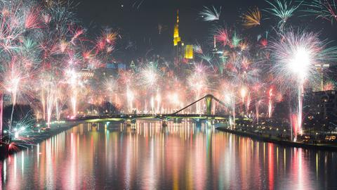 Feuerwerk über Frankfurt.