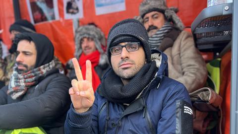 Hamed Khodaei, der seit fünf Tagen im Hungerstreik protestiert.