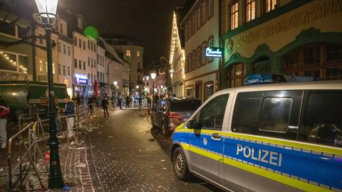 Polizeiauto in Fuldaer Innenstadt