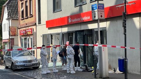 In Frankfurt-Fechenheim wurde ein Geldautomat gesprengt.