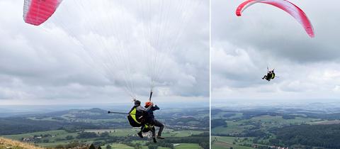 2er Kombo mit Starterbild am Hang und in der Luft gleitend