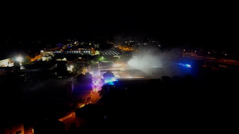 Luftaufnahme vom Offenbacher Großbrand