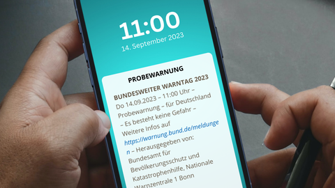 Handy mit Probealarm auf Display