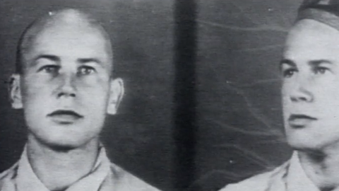 Hermann Langbein, Auschwitz-Überlebender, auf einem Foto, das ihn als Gefangenen zeigt