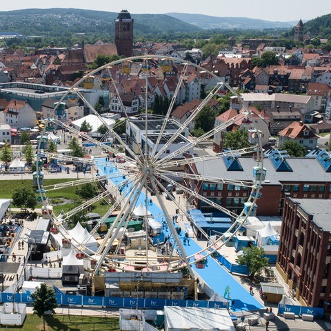 Panorama-Aufnahme vom Hessentagsgelände in Bad Hersfeld