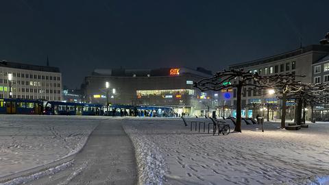 Schnee in Kasseler Innenstadt
