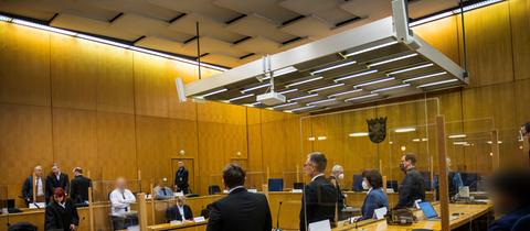 Blick in den Gerichtssaal während des Lübcke-Prozesses.