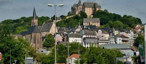 Blick auf die Oberstadt in Marburg 