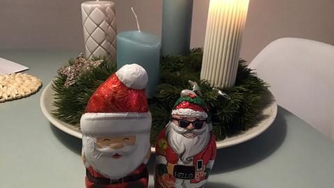 Das fröhliche Nikolaus-Duo am Früstückstisch hat uns heute morgen hr-Kollege Wolfhard Kahler geschickt.