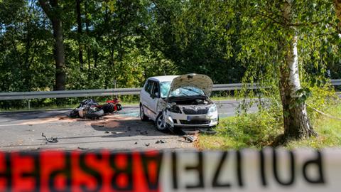 Die Unfallstelle im Ortsteil Dirlos bei Künzell.