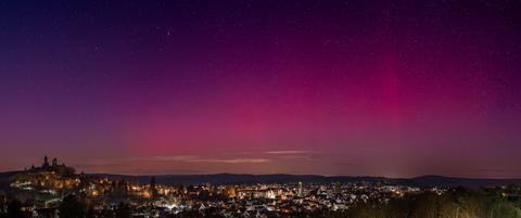 Polarlicht über Braunfels (Lahn-Dill)