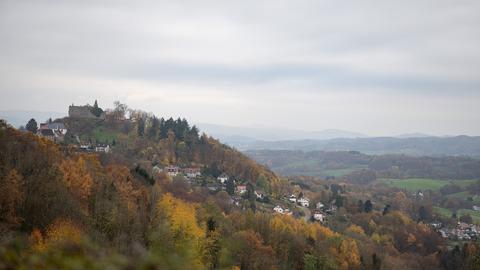 Blick auf die Burg Lindenfels im Odenwald