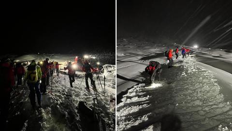 Bergretter nach dem Eiskletter-Unfall in Österreich