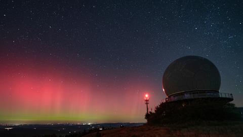 Polarlicht, eingefangen mit der Kamera auf der Wasserkuppe.