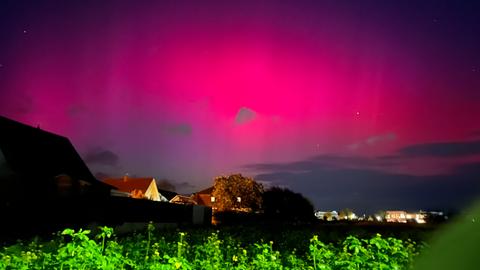 Auch über Friedrichsdorf (Hochtaunus) leuchteten die Polarlichter.