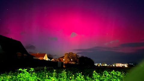 Auch über Friedrichsdorf (Hochtaunus) leuchteten die Polarlichter.