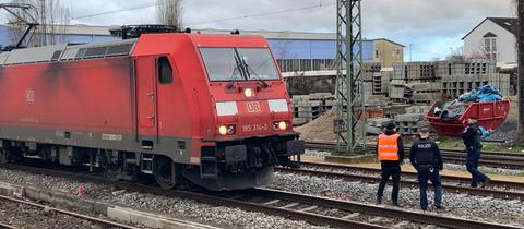 Verunfallter Güterzug bei Riedstadt-Goddelau (Groß-Gerau)