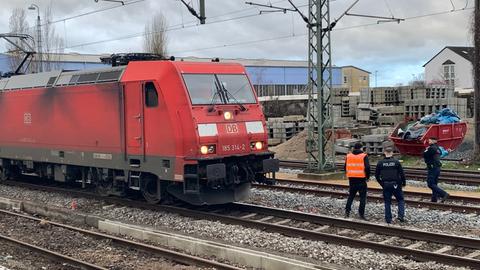 Verunfallter Güterzug bei Riedstadt-Goddelau (Groß-Gerau)