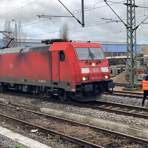 Verunfallter Güterzug bei Riedstadt-Goddelau (Groß-Gerau)