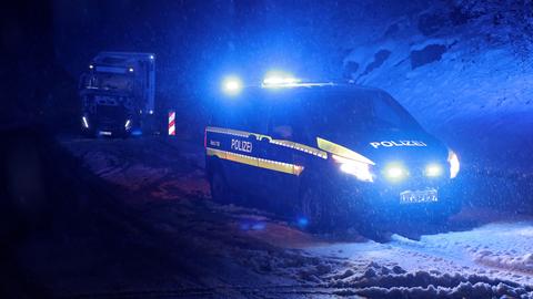 Schnee Polizei Hessisch Lichtenau A44