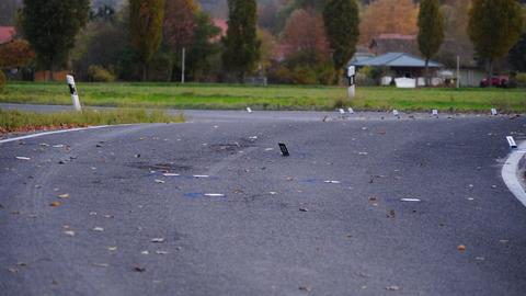 Einsatzort in Wanfried auf der B250.