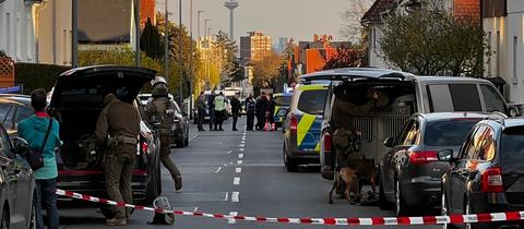 Polizeiabsperrung in Oberursel-Stierstadt