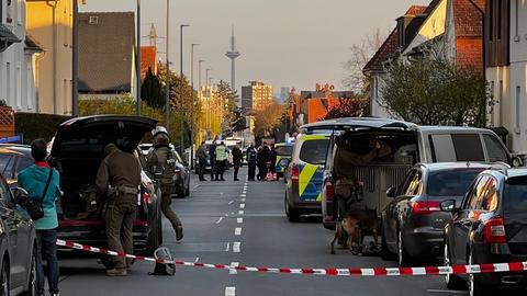 Polizeiabsperrung in Oberursel-Stierstadt