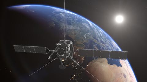 Der Solar Orbiter passiert die Erde (grafische Darstellung).