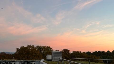 Sonnenaufgang vom Dach des hr-Gebäudes
