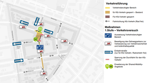 Grafische Darstellung der geplanten Maßnahmen in Darmstadts Lichtenbergblock