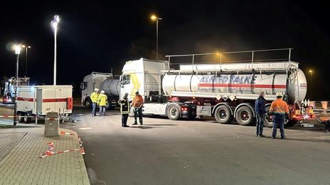 Feuerwehreinsatz auf der Rastanlage Werratal-Süd an der A4