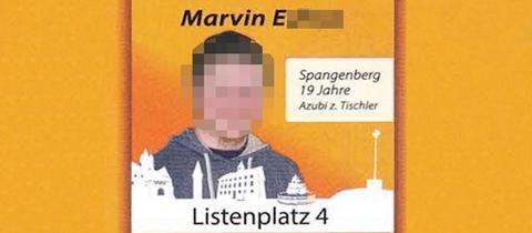 Marvin E. im Kommunalwahl-Flyer der Spangenberger CDU