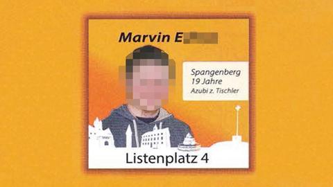 Marvin E. im Kommunalwahl-Flyer der Spangenberger CDU