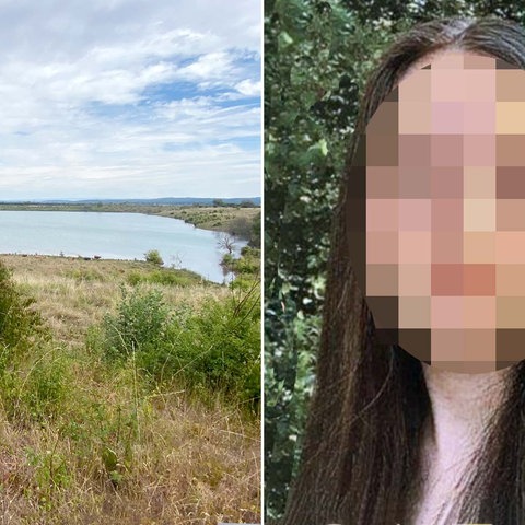 Bildlkombination: Foto eines Sees inmitten einer Landschaft links und rechts ein unkenntlich gemachtes Portraitfoto der toten Ayleen.