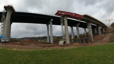 Neubau der Autobahnbrücke Thalaubachtal