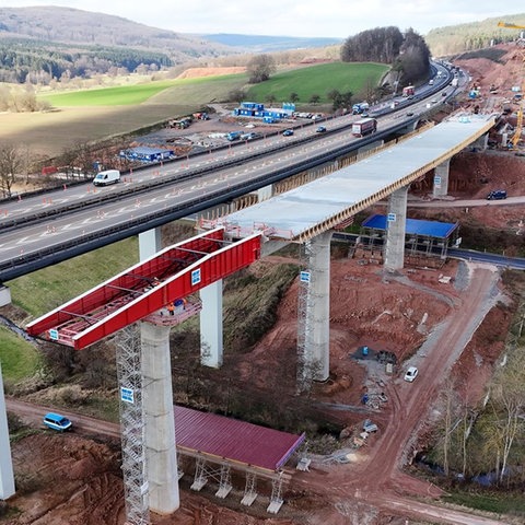 Neubau Autobahnbrücke Thalaubachtal bei Eichenzell (Fulda) 