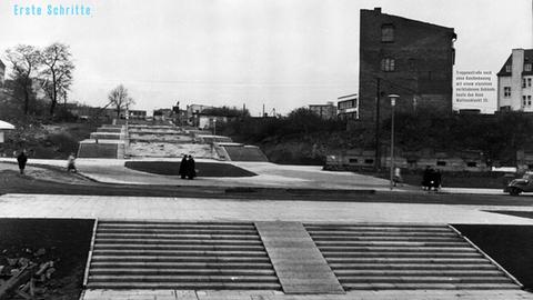 Die neue Treppenstraße, daneben steht aber nur ein einziges Haus