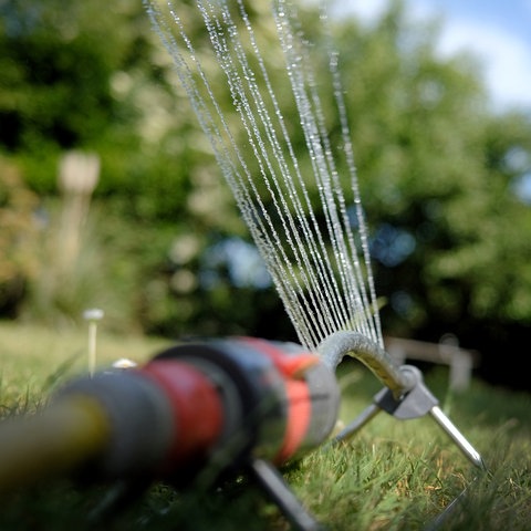 Garten wird gewässert