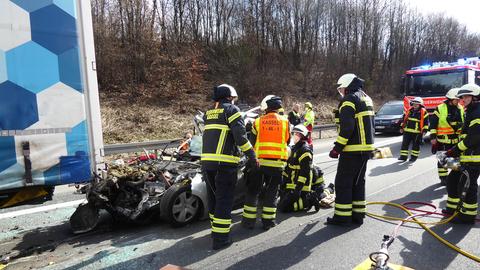 Die Unfallstelle auf der A7 bei Göttingen.