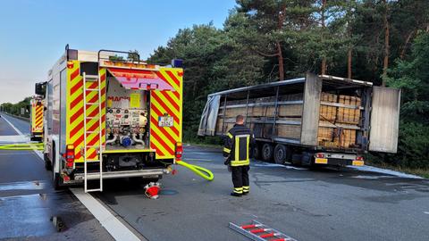 Polizei und Feuerwehr sichern Unfallstelle