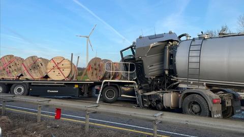 Die Unfallstelle auf der A5. 