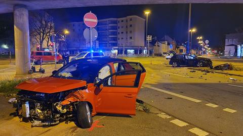 Unfallstelle in Frankfurt