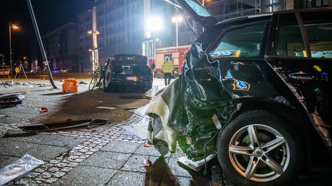 Die Unfallstelle im Frankfurter Ostend