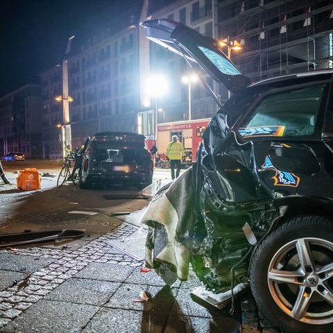 Die Unfallstelle im Frankfurter Ostend