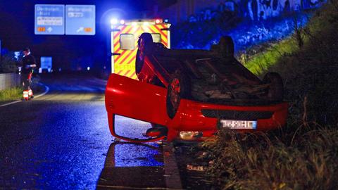 Unfall an der A5 bei Weiterstadt