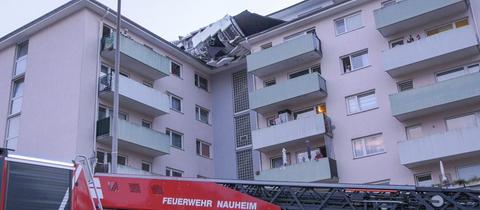 Beschädigtes Haus nach Unwetter in Rüsselsheim