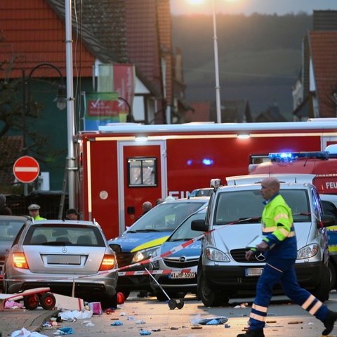 Ein silberfarbener Kombi fuhr in Volkmarsen in den Rosenmontagszug.