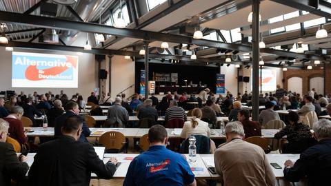 AfD-Delegierte auf dem Landesparteitag in Melsungen