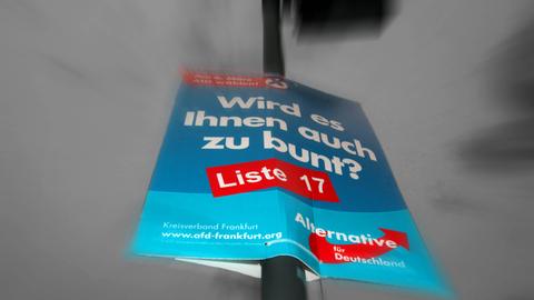 AfD-Wahlplakat in Frankfurt